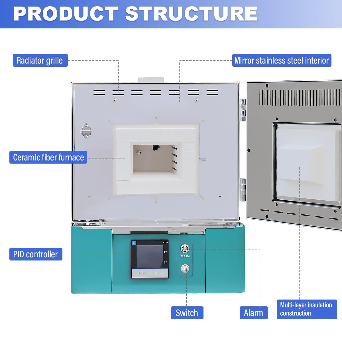 Muffle Furnace, Vacuum Furnace, Material Sintering Furnace, Laboratory Heat Treatment Equipment Can be Used to Process Materials at High Temperatures In an Oxygen-Free Or Inert Atmosphere (110V/1200?)
