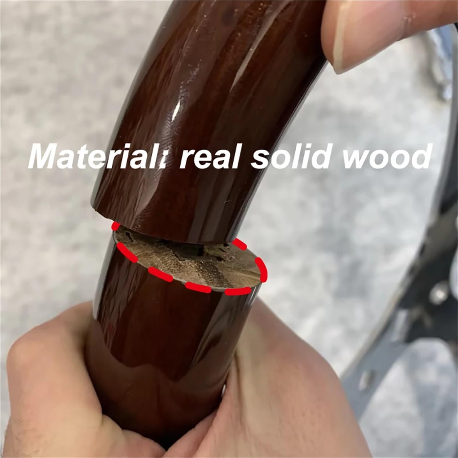 Volante da corsa Staffa universale a tre razze da 14 pollici 350 mm in legno massello marrone cromato nero, spessore 5 per corsa rallye