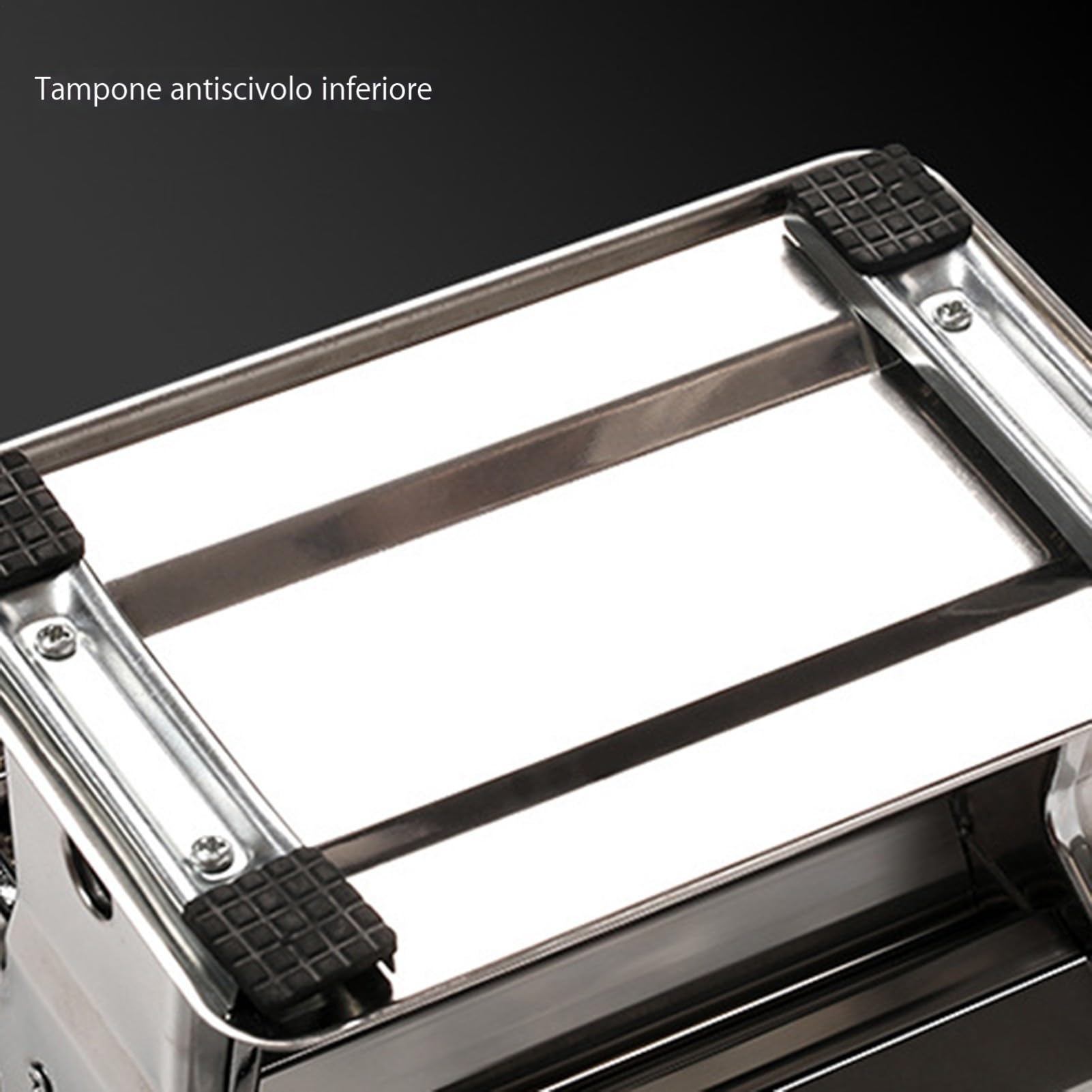 Máquina para hacer pasta - Acero inoxidable 18X18X13Cm 2,9kg | Prensa manual para extrusora de pasta para fideos | 9 Rodillo para espesor ajustable | Cocina doméstica Cocina Plata
