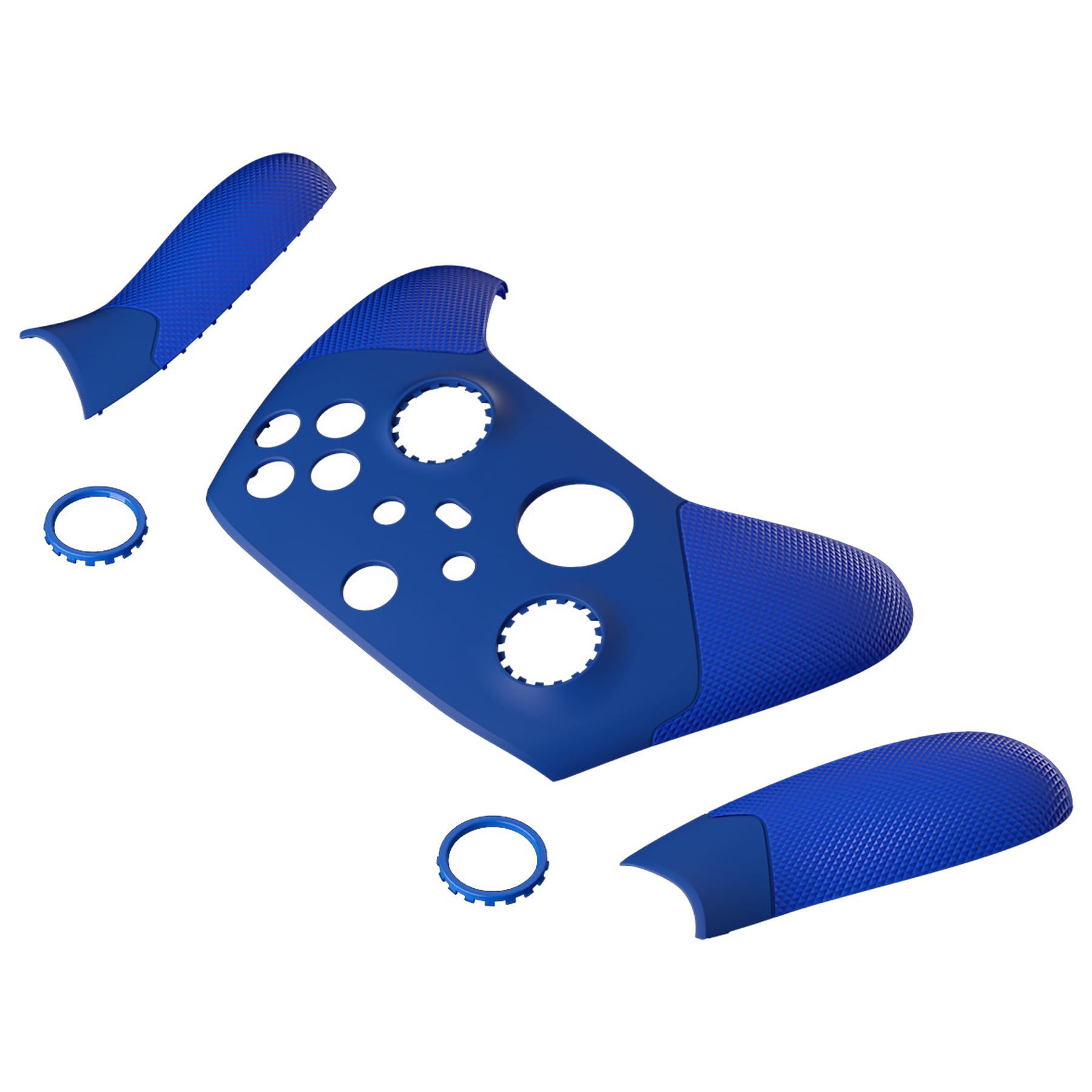 eXtremeRate ASR Case & Griffteile Hülle für Xbox Series X/S, DIY-Ersatz Front Hülle Gummiert Grips Gehäuse Skin Faceplate Zubehör für Xbox Core Controller Model 1914(Azurblau)-KEIN Controller