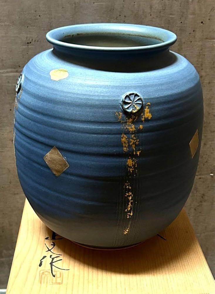 昭和レトロ未使用保管品 常滑 翠窯 陶芸大きな花瓶壺華道ベージュと