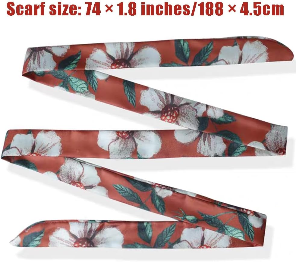 Women Knotted Waist Skinny Scarf Belt,Jeans Dress Ribbon Scarf Sash,Vintage Long Hair Tie Bag Scarf Belt Accessories - Image 3