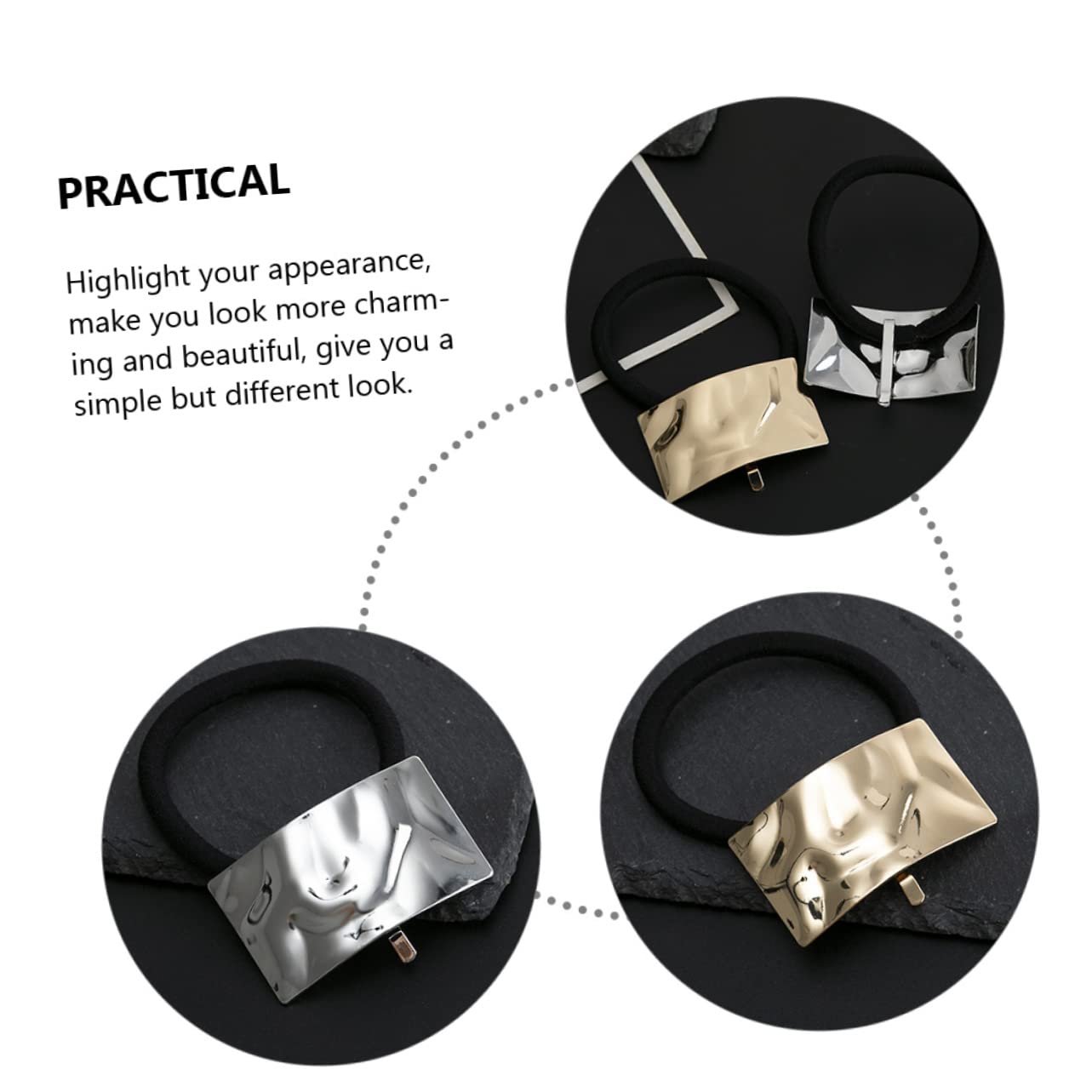 Didiseaon 16pezzi Metal Elastic Hair Ties Fasce Per Metallo Accessori Per Ponytail Eleganti e Resistenti Per Donne e Ragazze Colori e Oro