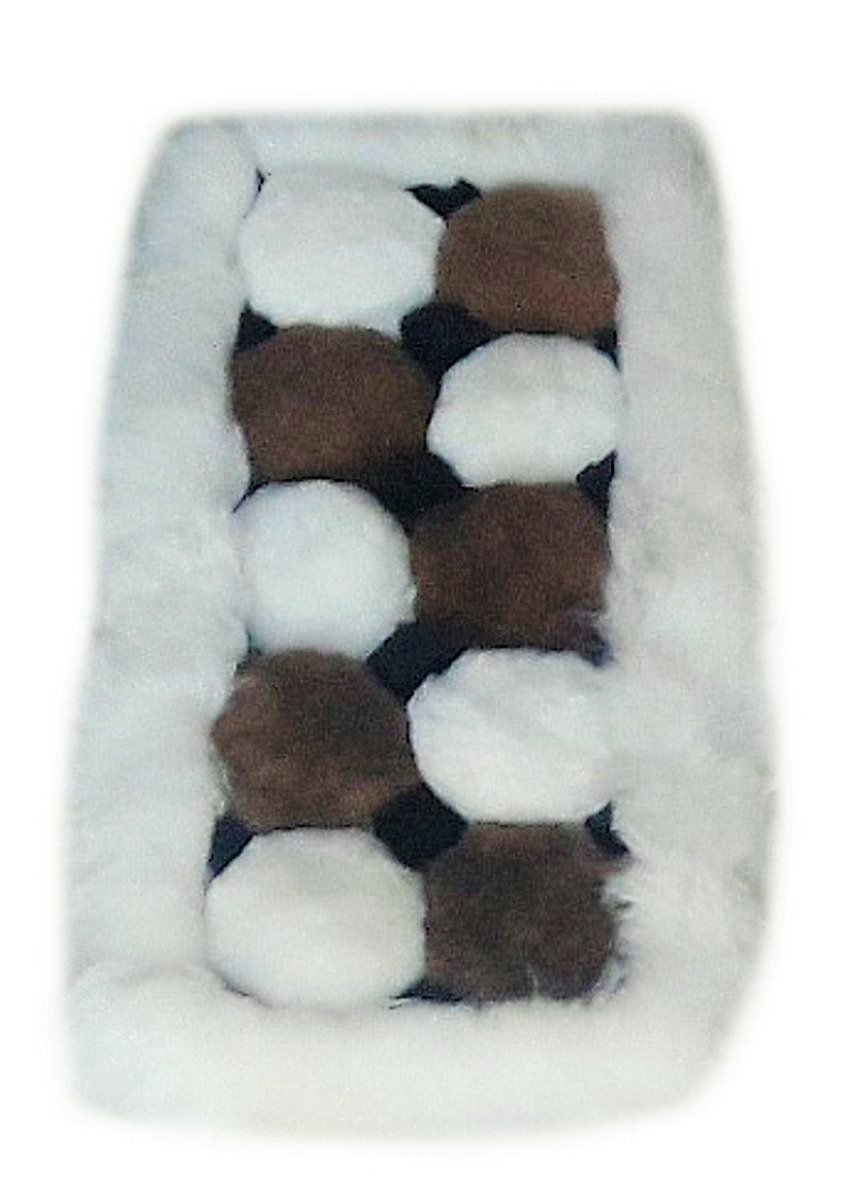 Tapis de salle de bain d'exception alpaga peruan cubes blanc 60x40 cm