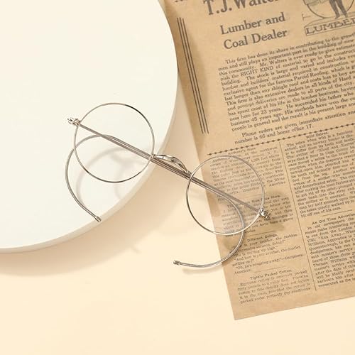 Miniatura 5 de Agstum Marco de gafas de borde de alambre raro óptico redondo pequeño retro