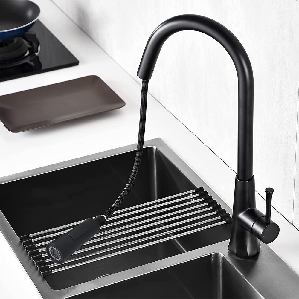 Cuisine Rechange pour Robinet, Rechange pour Robinet D'évier de Cuisine, Pivotant Aérateur de Robinet, 2 Modes Réglable Cuisine Robinet, pour Cuisine, Salle de Bain, Toilette (Noir)