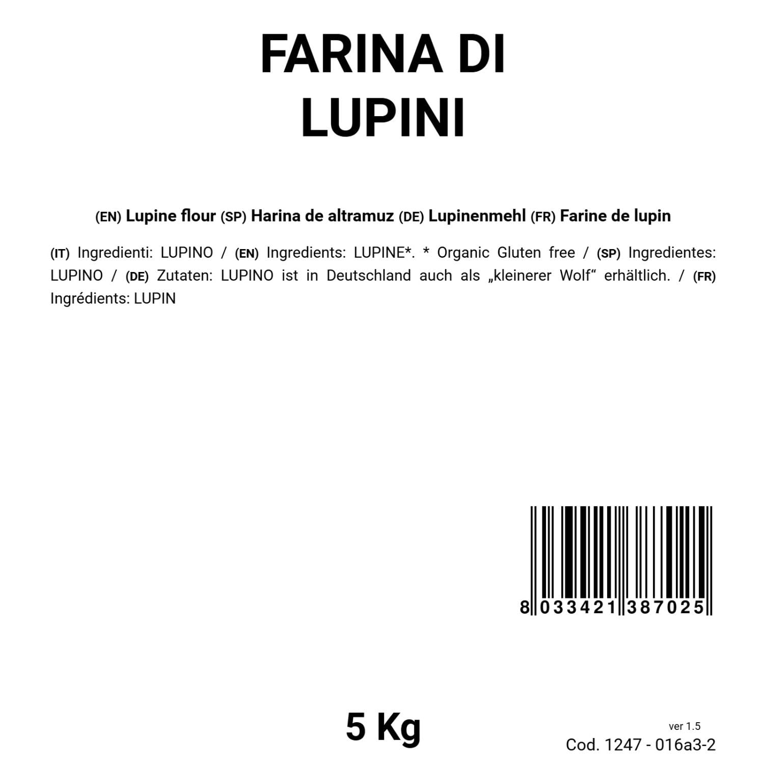 BONGIOVANNI FARINE E BONTA' NATURALI Farina di Lupini 5Kg