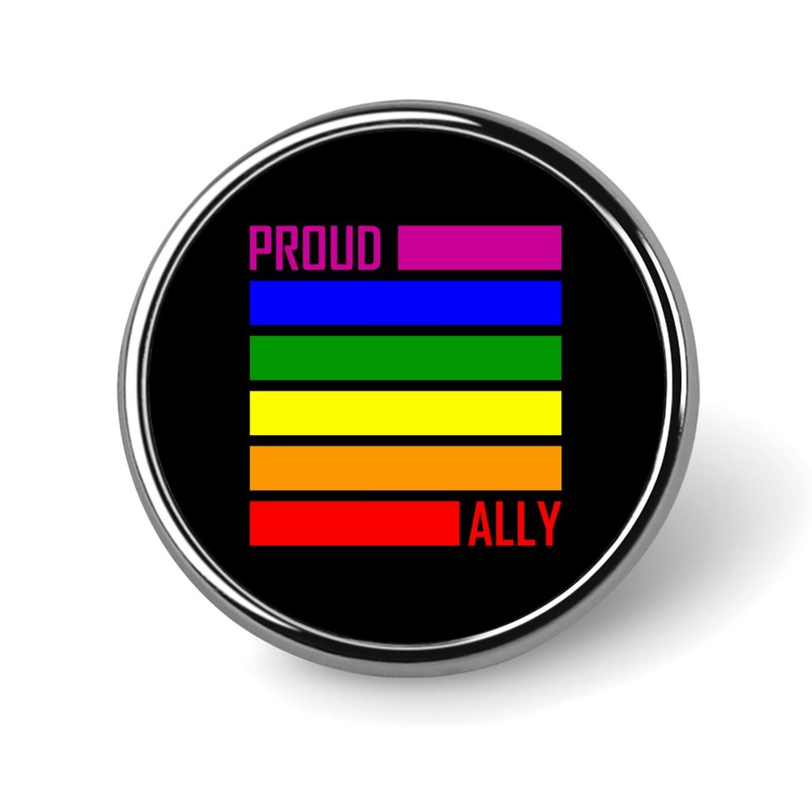 Proud Ally Pride Month LGBTQ Pins Round Buttons Brooches Enamel Lapel Pin Party Supplies Decor Badges for Hats Clothes Bags
