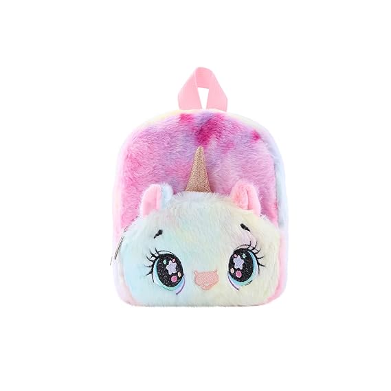 BATOAH Cute Colorful Mini Plush Unicorn Backpack for Girls, Gift Toy Bags, School Bags for Nursery