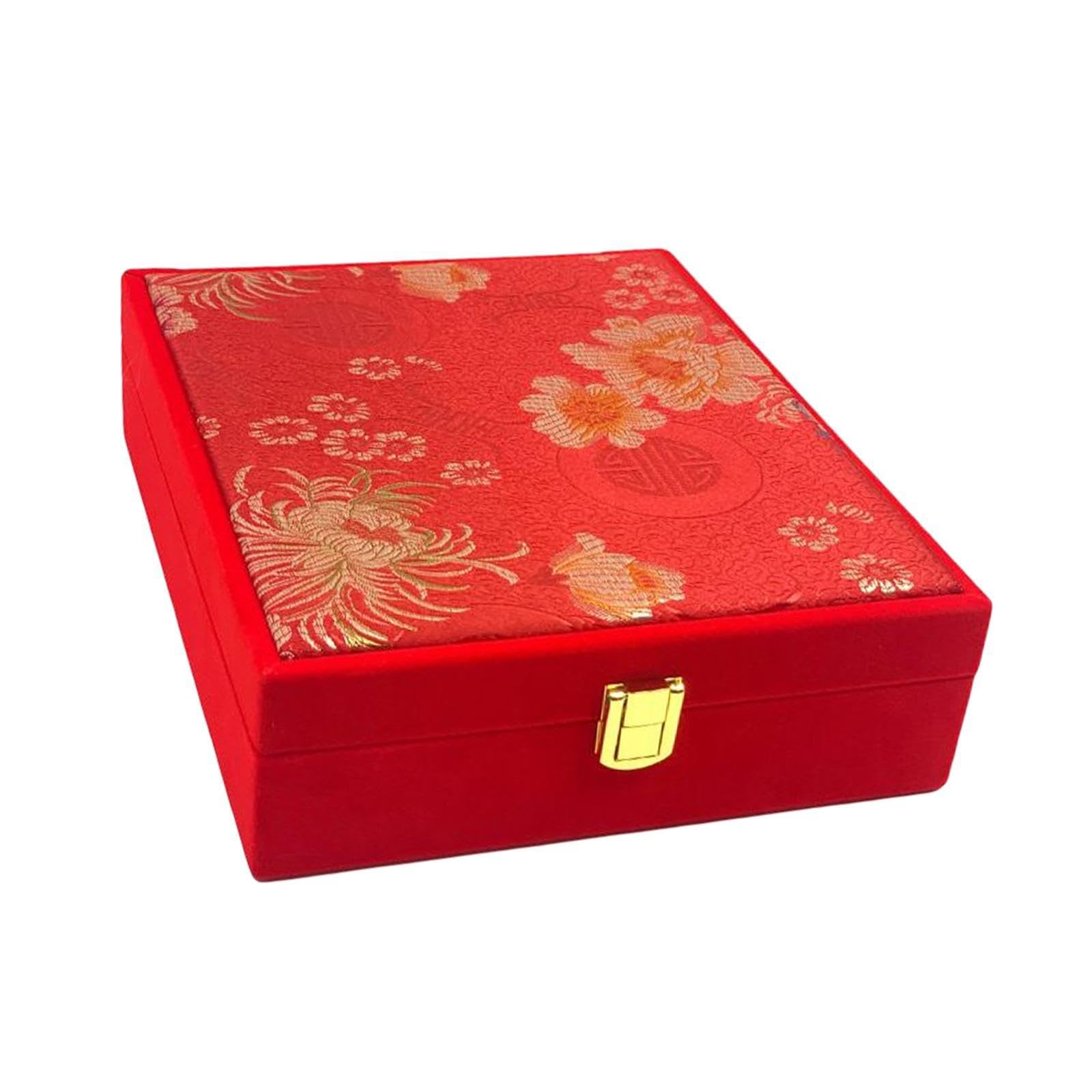 TWISAXC Wedding Necklace Bracelet Earring Ring Gift Box Jewelry Storage Holder With Lock Valentine S Jewelry Proposal Velvet Wedding Storage Holder Box