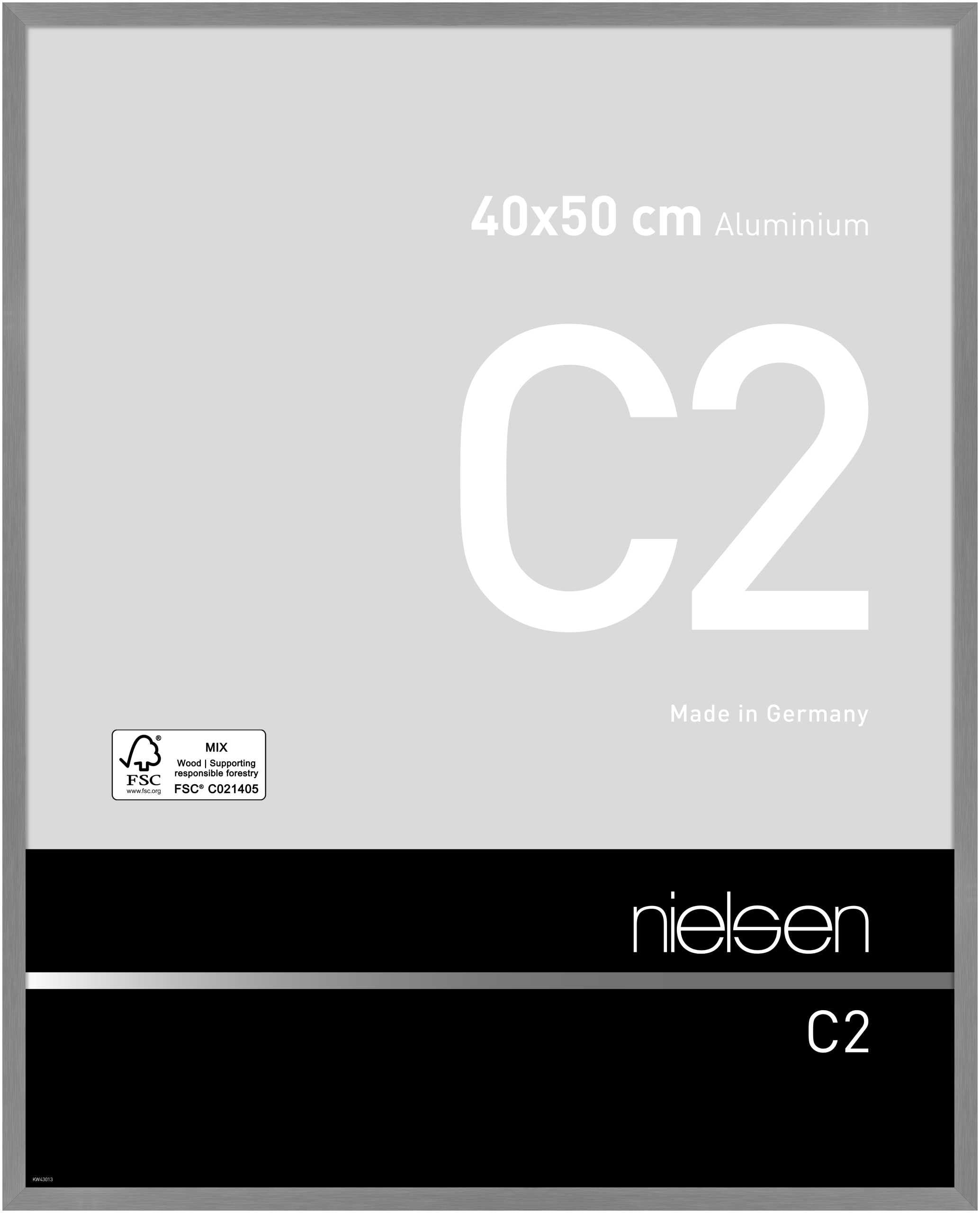 nielsen aluminium picture frame C2, 40x50 cm, soft frosted grey