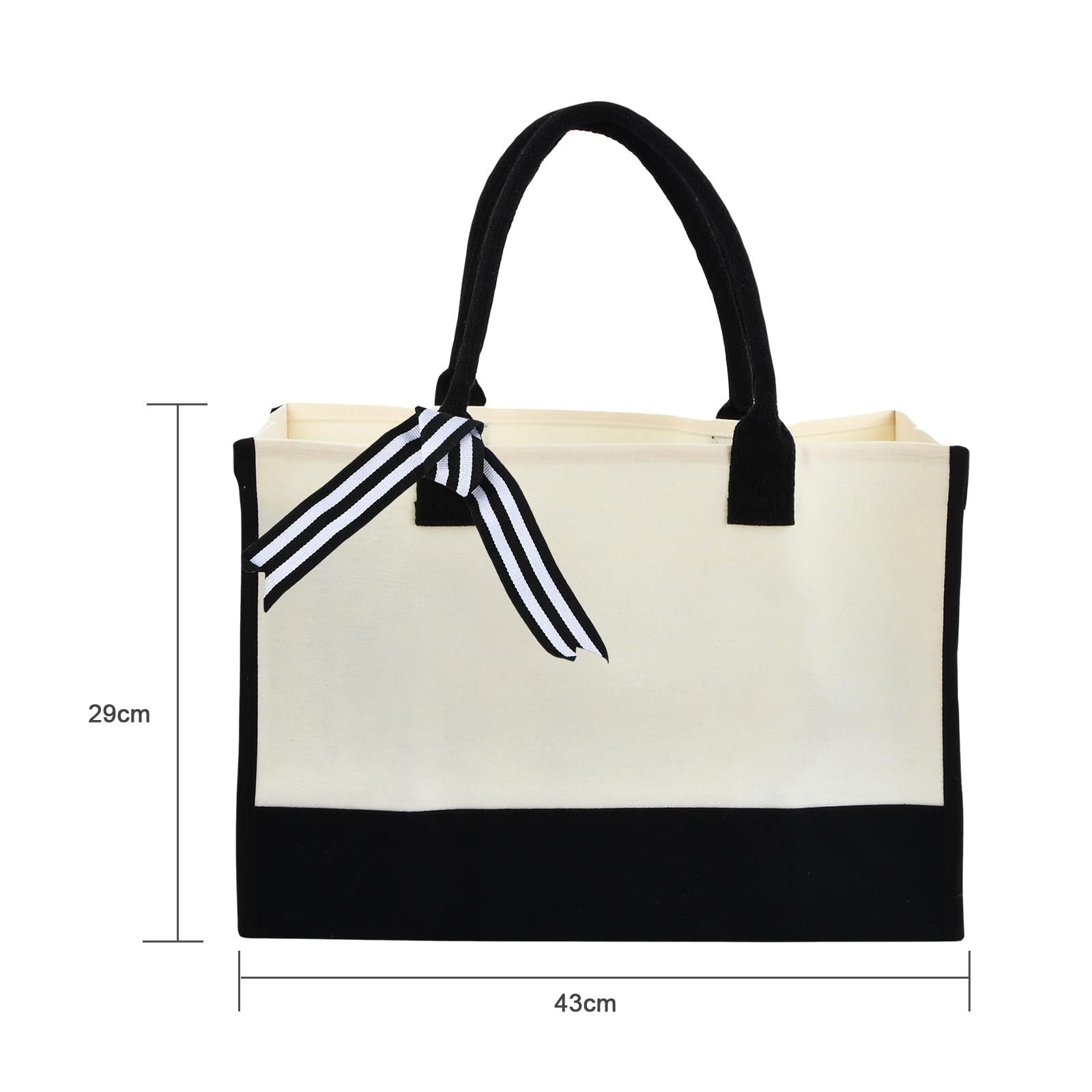 YILANJIN Jute Canvas Tote Bag - Large Capacity Reusable Shopping Bag for Women Beach - 43 x 30 x 20 CM - Image 4