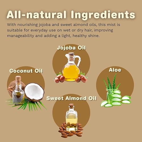 Miniatura 3 de CARA B Naturally Bruma hidratante para el cabello para niños y bebés con textura, cabello rizado, espray desenredante natural ideal para pieles