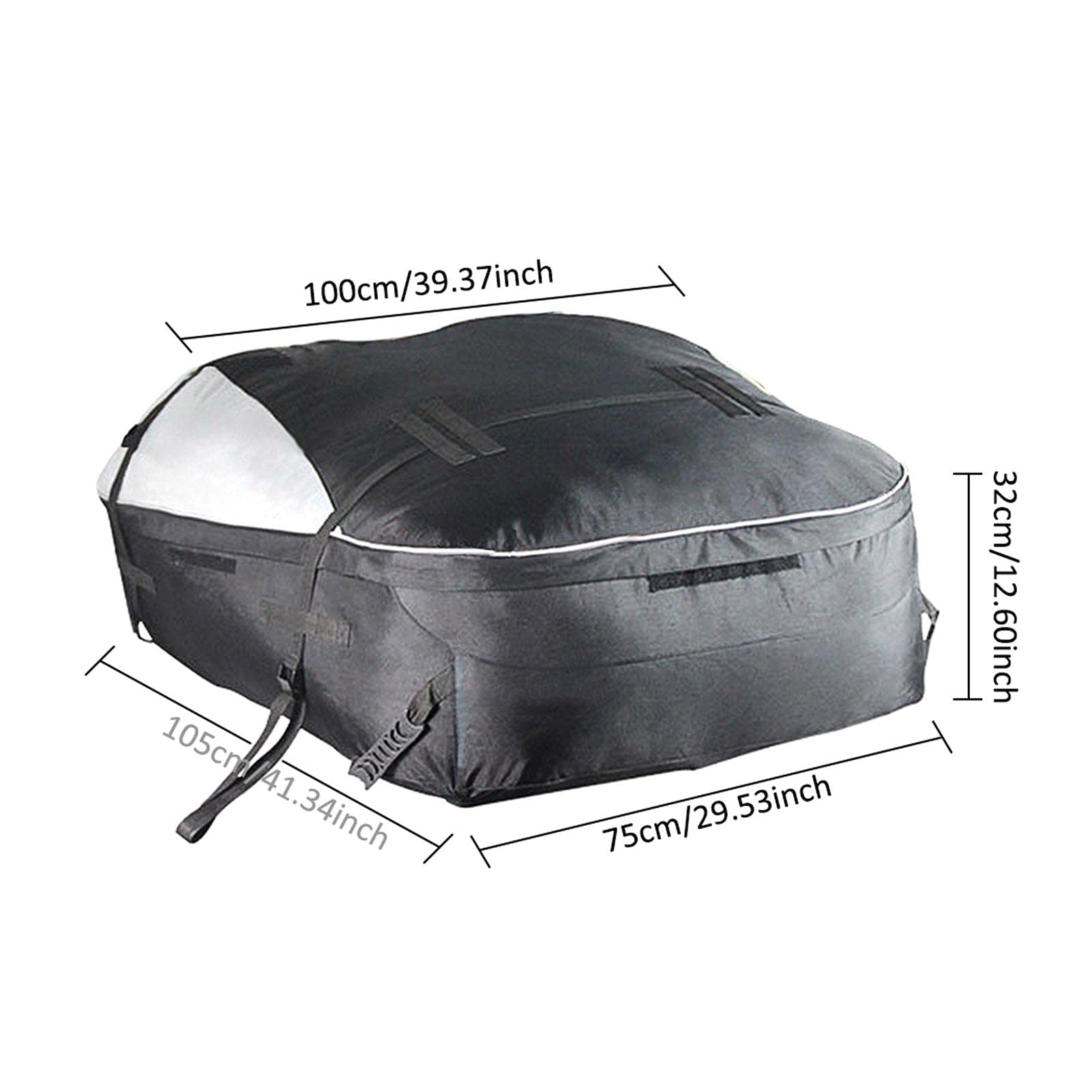 Yusheng Cofre de techo de 273 l, plegable, resistente al agua, para viajes y transporte de equipaje, color negro