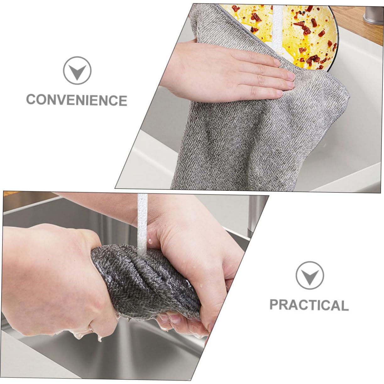 Paquete De Paños De Limpieza Absorbentes De Doble Cara Toallas De Cocina De Microfibra Gruesa para Limpieza Y Duradera 5 Piezas X 5