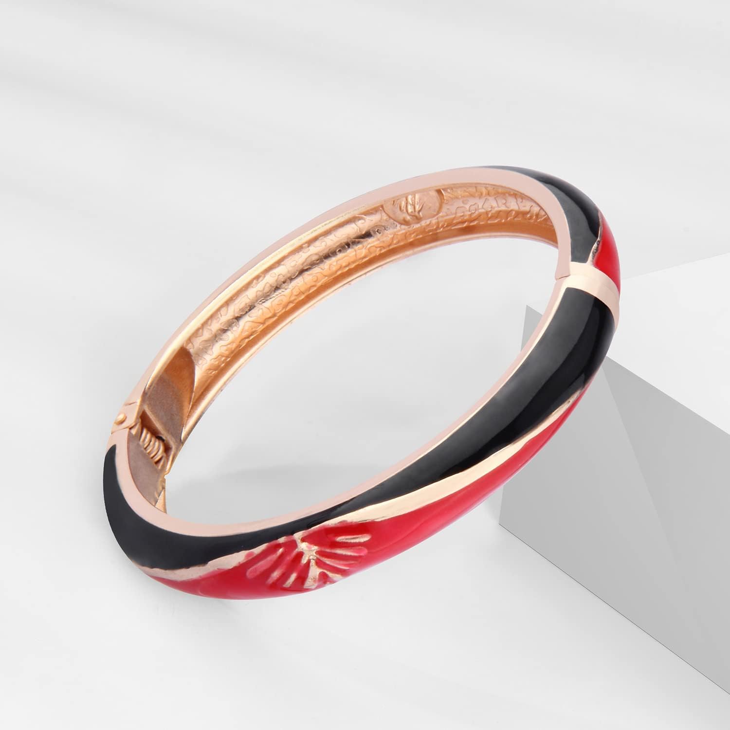 UJOY Vintage Bracelet Colorful Cloisonne Women Hinged Bangles Enameled Bracelets Jewelry Gifts 55A44 - Image 2