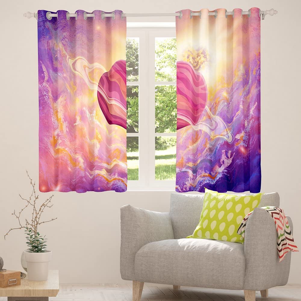 Tenda Oscurante Galaxy 140x260cm Per Soggiorno E Camera Da Letto - Spazio, Terra, Universo - 2 Pannelli Con Ganci - Blocco Termico E Isolamento Acustico