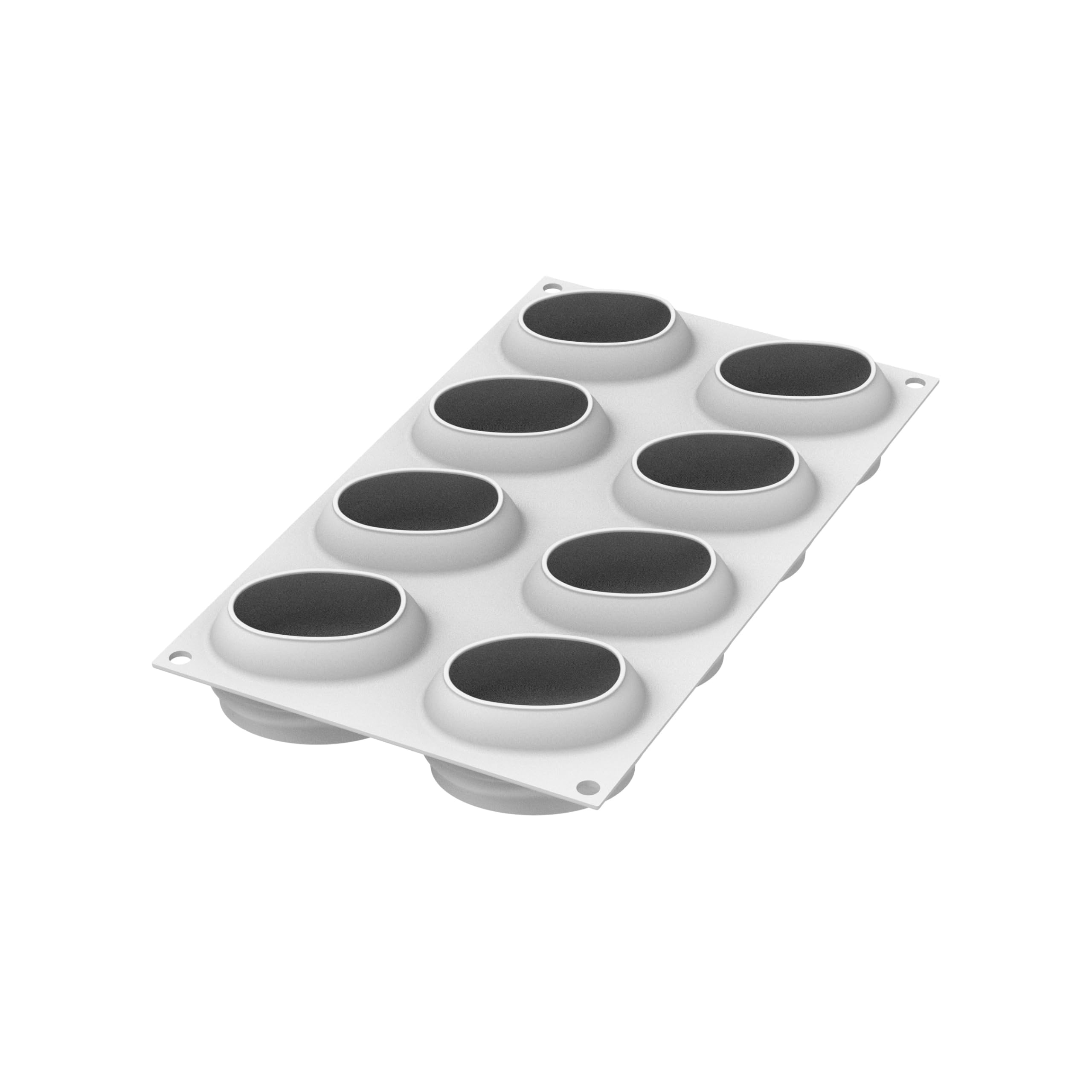silikomart Molde de silicona de café, 110 accesorios profesionales para cocina y pastelería con cortador ABS, 8 cavidades de 110 ml, forma de grano de café