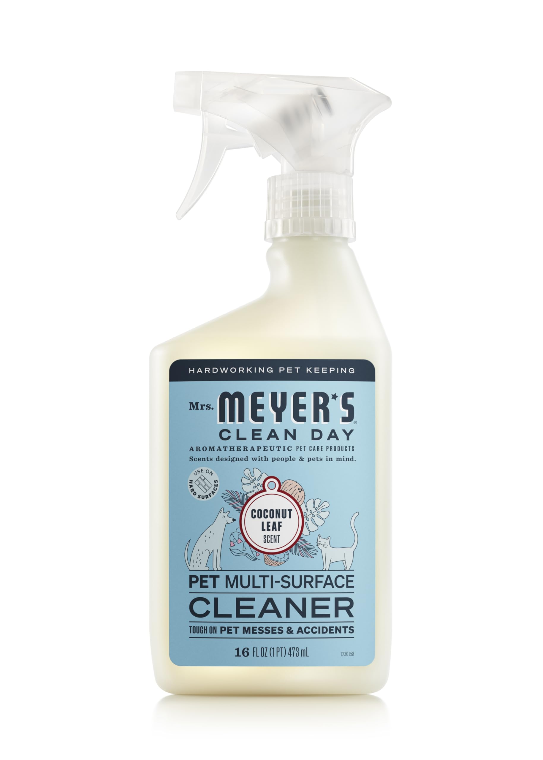 Mrs. MEYER'S CLEAN DAY Pet Multi-Surface Cleaner, Coconut Leaf Scent, 16oz