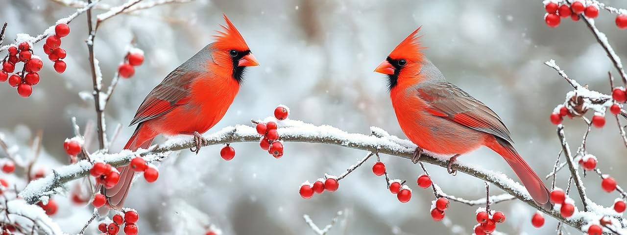 Bimkole Large Diamond Art Kits for Adults Red Bird, Full Drill 5D DIY Rhinestone Embroidery Set Paint with Diamonds Art Animals by Number Kits Cross Stitch Home Wall Craft Decoration 31.5x11.81 Inch