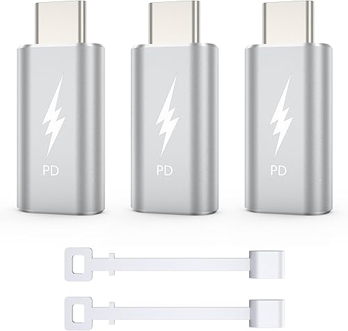 TechMatte Paquete de 3 adaptadores Lightning a USB-C, carga rápida PD compatible con teléfonos 15PlusProPro Max y más dispositivos tipo C,