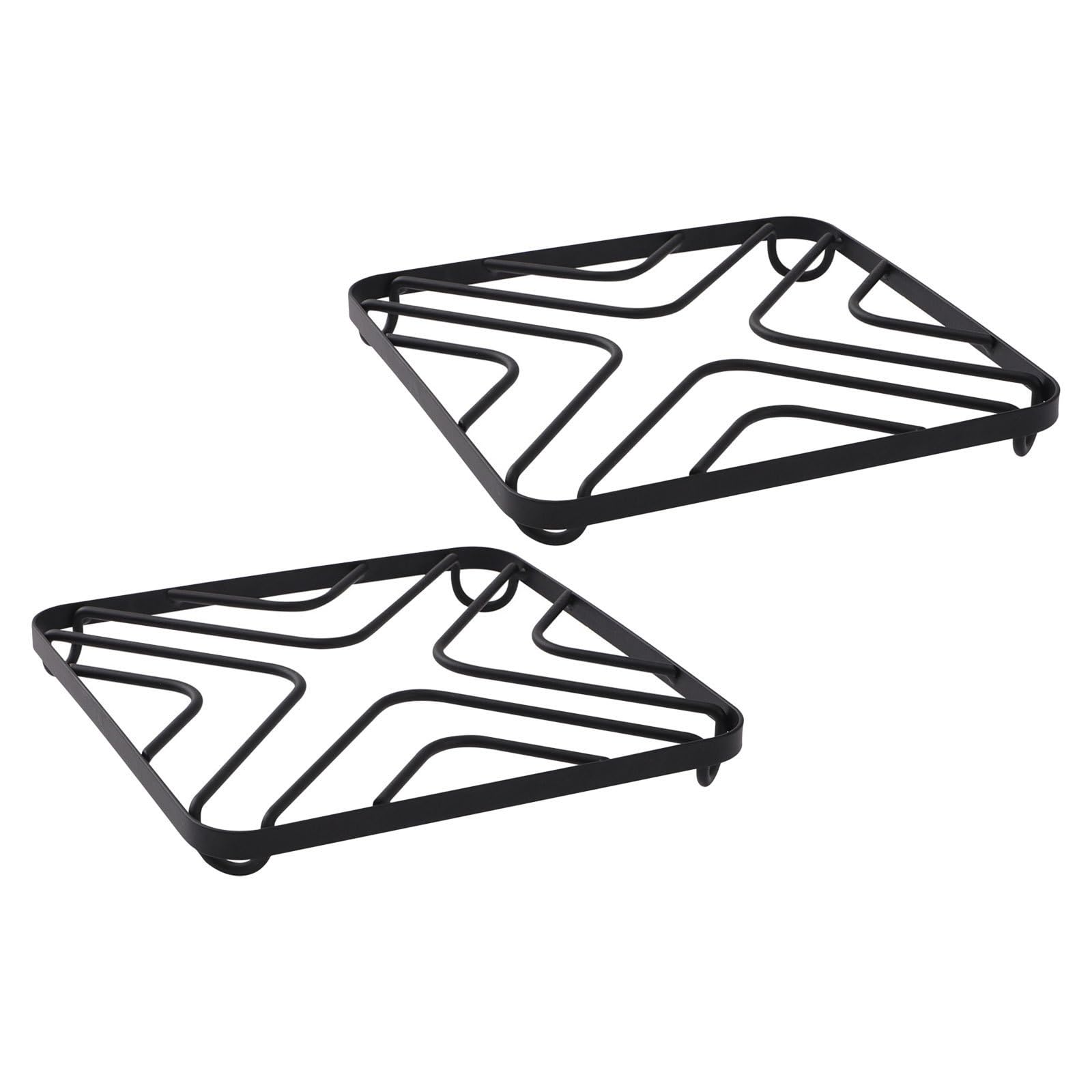 Salvamanteles de Hierro para Cacerola, 2 Piezas, Negro