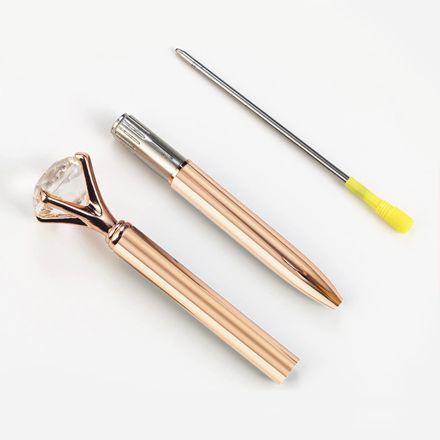 Rumyve Retractable Ballpoint Pens - Set of 3, Metal Diamond Pens with Creative Designs(Solid Color), 3 count (Pack of 1) - Image 3