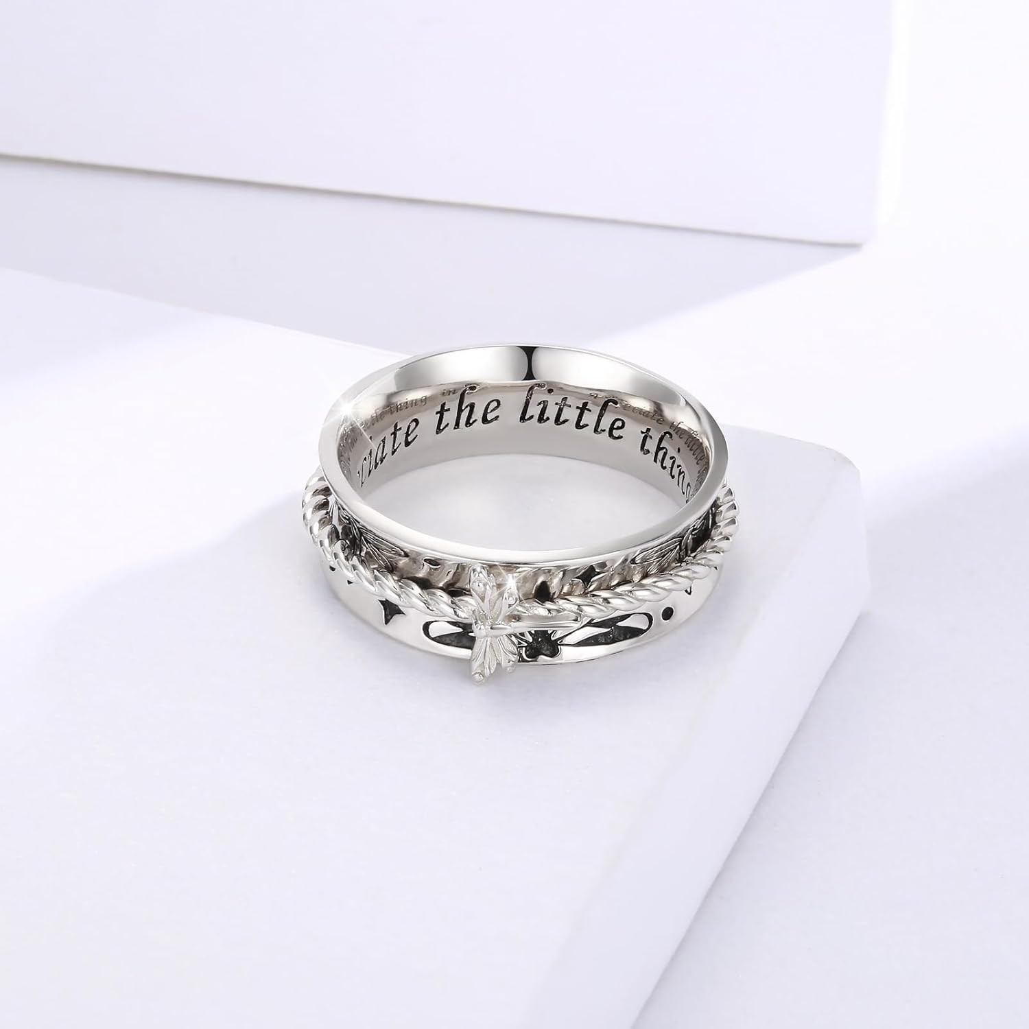 Sariel Butterfly Dragonfly Fidget Ring 925 Sterling Silver Anxiety Spinner Rings Relief Stress for Women Daughter Mom - Image 4