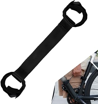 Bicycle Carrying Strap, Heavy Duty Nylon Mountain Bike Hand Strap, 7.48" Frame Handle Carrying Lifter, Portable and Labor-Saving Outdoor Carry Accessories for Mountain Road Bike Black