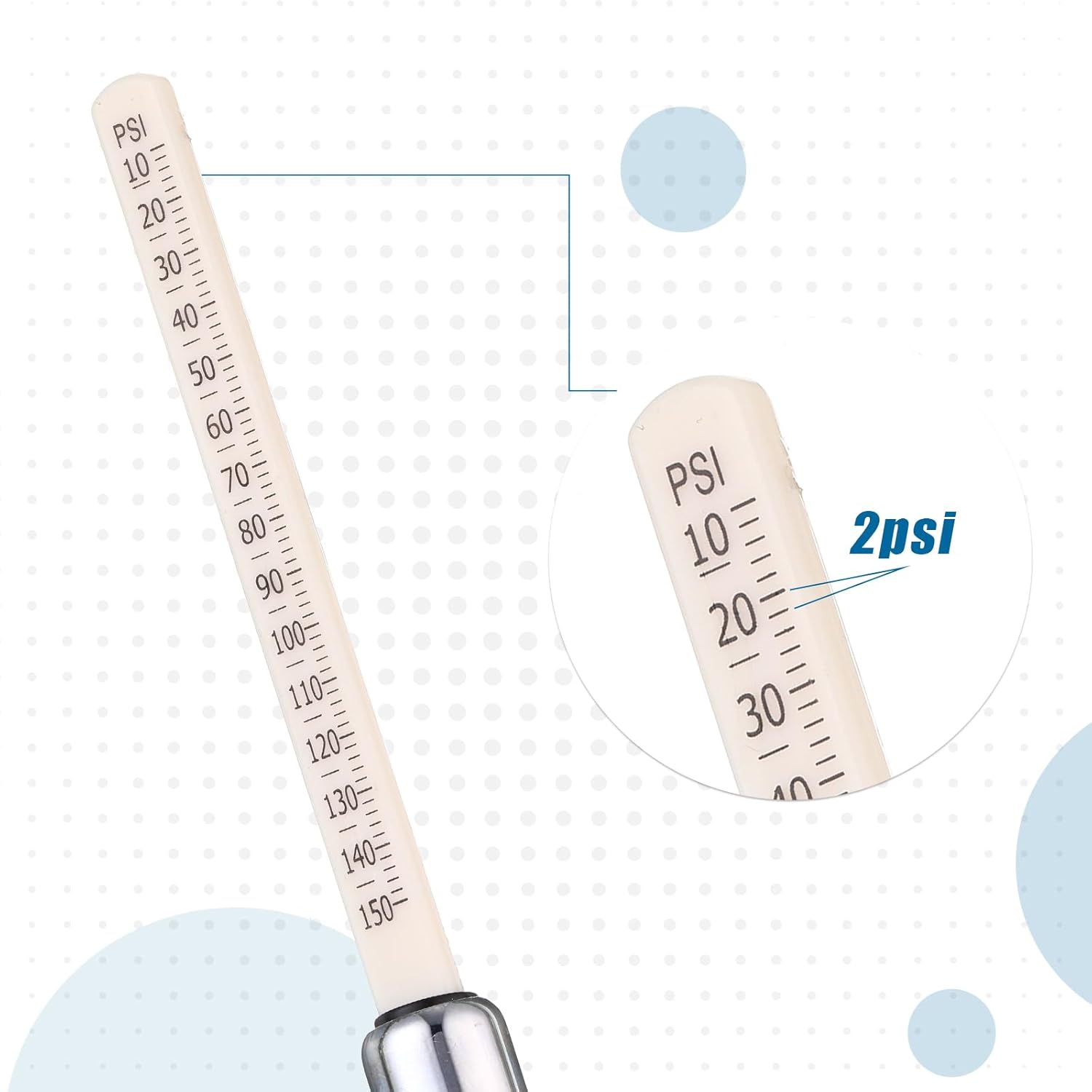 Tallew 20 Pack Dual Head Tire Pressure Gauge Heavy Duty Air Pressure Tire Gauge for Auto Truck Car RV Van Gage Range 10-150PSI, 1-10Bar (Silver)