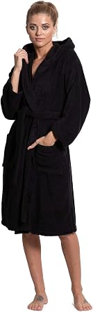 Turkuoise Womens Turkish Cotton Hooded Robe, Terry Hooded Bathrobe