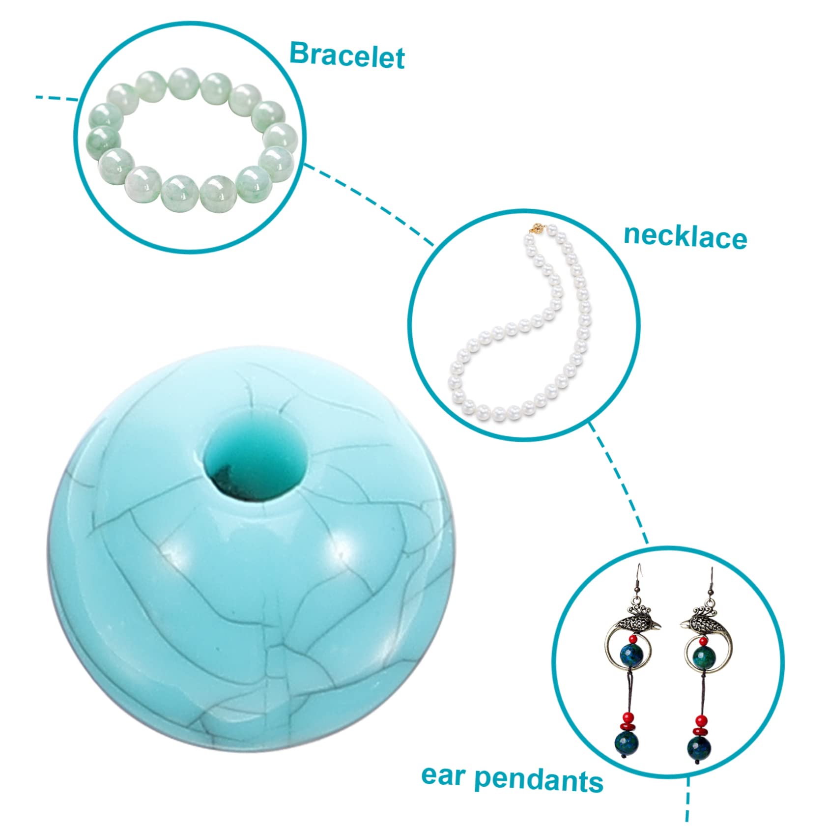 NUOBESTY 5 Juegos Perlas Azul Turquesa Cuentas Luminosas Pulsera De Cuentas De Letras Cuentas Grandes Bracelet Beads Joyería Cuentas Sueltas Cuentas Para Hacer Collares Acrílico 100 Uds * 5