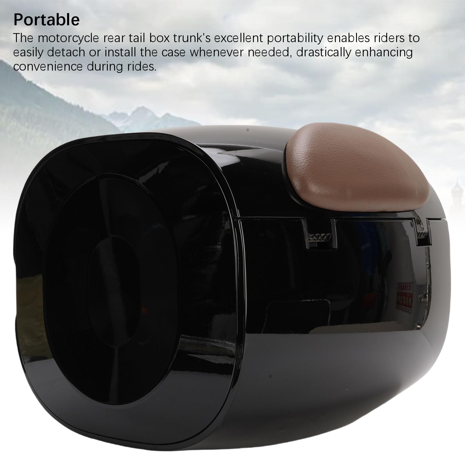 Bauletto Posteriore per Moto Soluzione di Stoccaggio in ABS Leggero e di Grandi Dimensioni da 32 Litri per Lunghi Viaggi (Nero lucido)