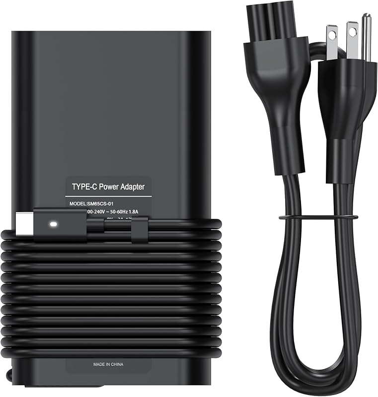 BULL-TECH USB C 65W Laptop Charger Replacement for Dell Latitude 5285 5289 5290 7212 7275 7285 7290 7390 7420 Dell XPS 13 9350 9360 9365 9370 9380 Chromebook 3100 3400 5190 LA65NM190 Power Supply