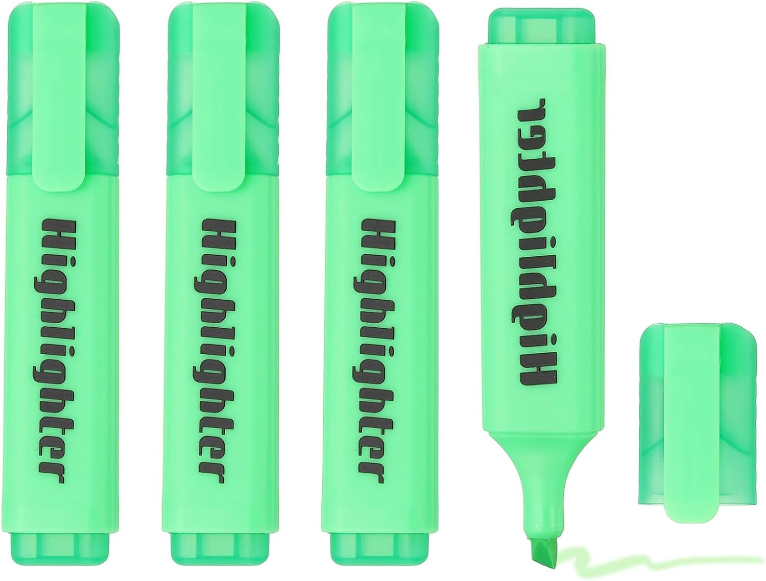 PATIKIL Cute Highlighters, 4 Pack no Bleeding High Lighters Colored Marker Pens Large Capacity Big Bulk Pastel for Office Supplies Books Journal Studying DIY Home, H5713 Green