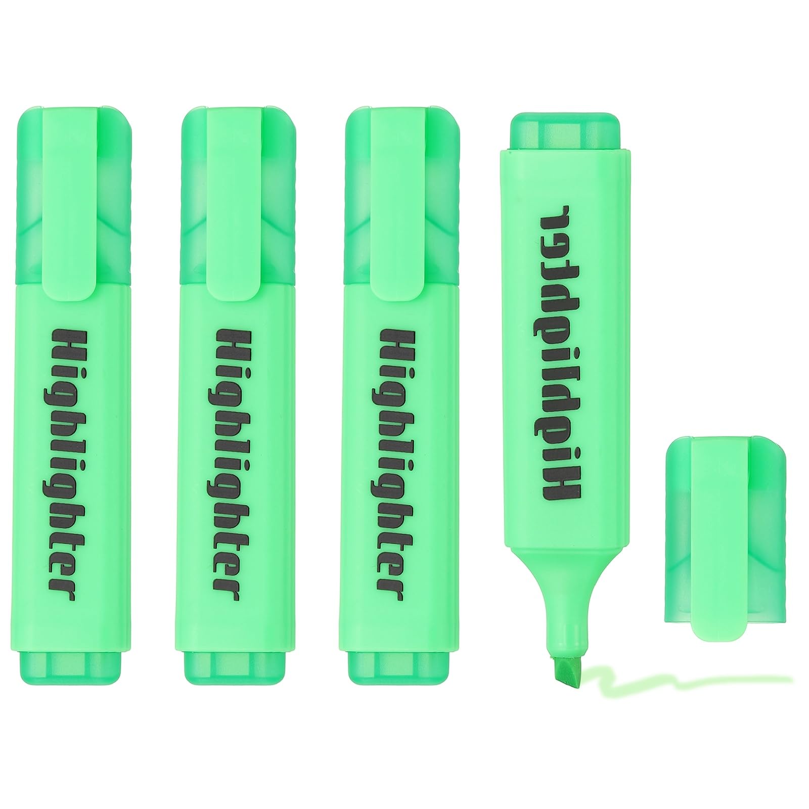 PATIKIL Highlighter Pen, 4 Pack Water Based Broad Tip Writing Marker Pens Cute Pastel Colored Highlighter Studying Supplies for Office Home Daily Use, H5713 Green