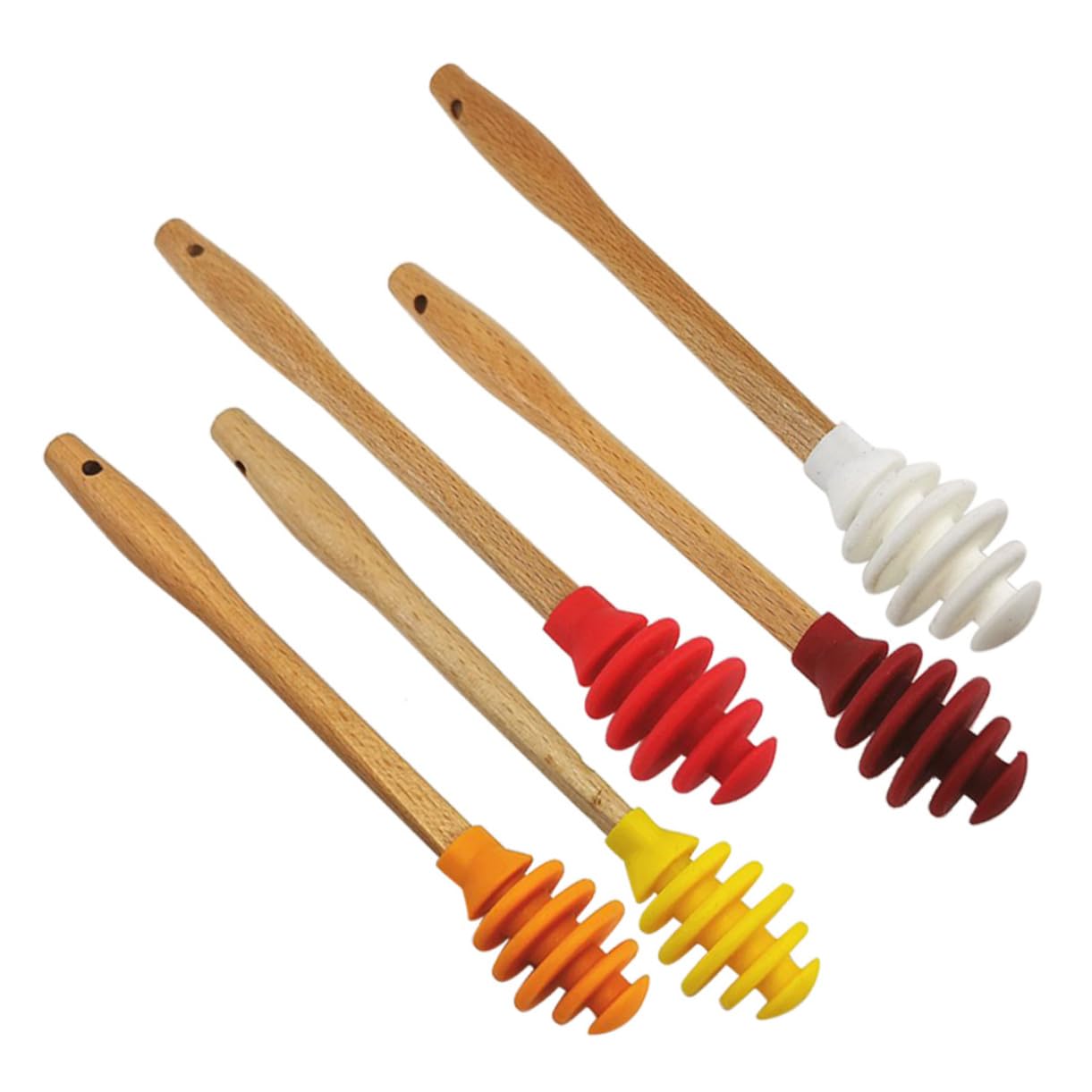 Unomor Honey Pot Jar Container Stirrer 5pcs Silicone Honey Stirrer Dippers Bee Dipper Stick