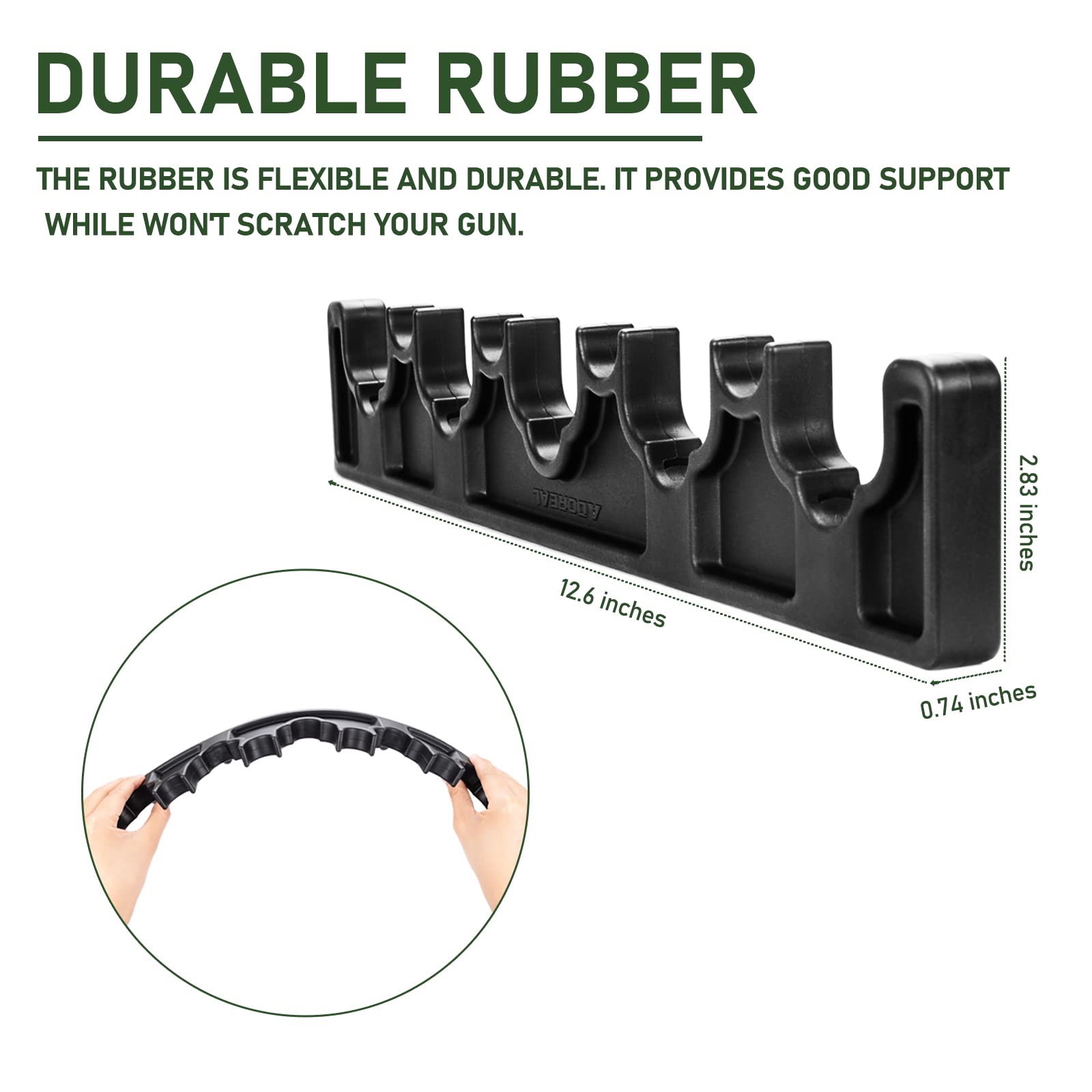 BOOSTEADY Rastrelliera Armi per Fucili, Porta Pistola in Gomma Resistente per Deposito di Pistole, Porta Fucile per Fucile a Pompa Organizzatore Sicuro per Pistola