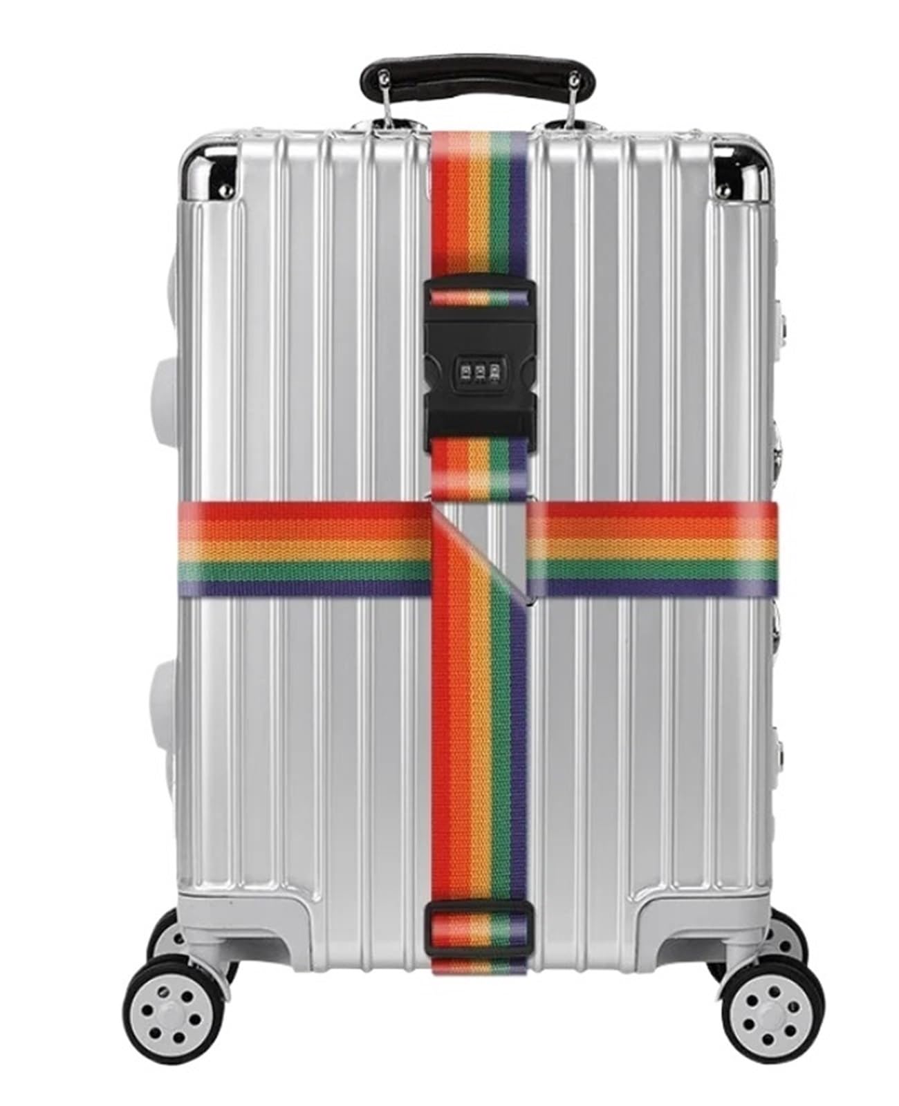 4 Stück Reisegepäckgurt, verstellbar, Passwortsperre, Verpackungsgürtel, Gepäck, sicheres Schloss, Diebstahlsicherung, Gepäckgurt, Bündelungsgürtel Für Reisen Und Flugreise(Rainbow)