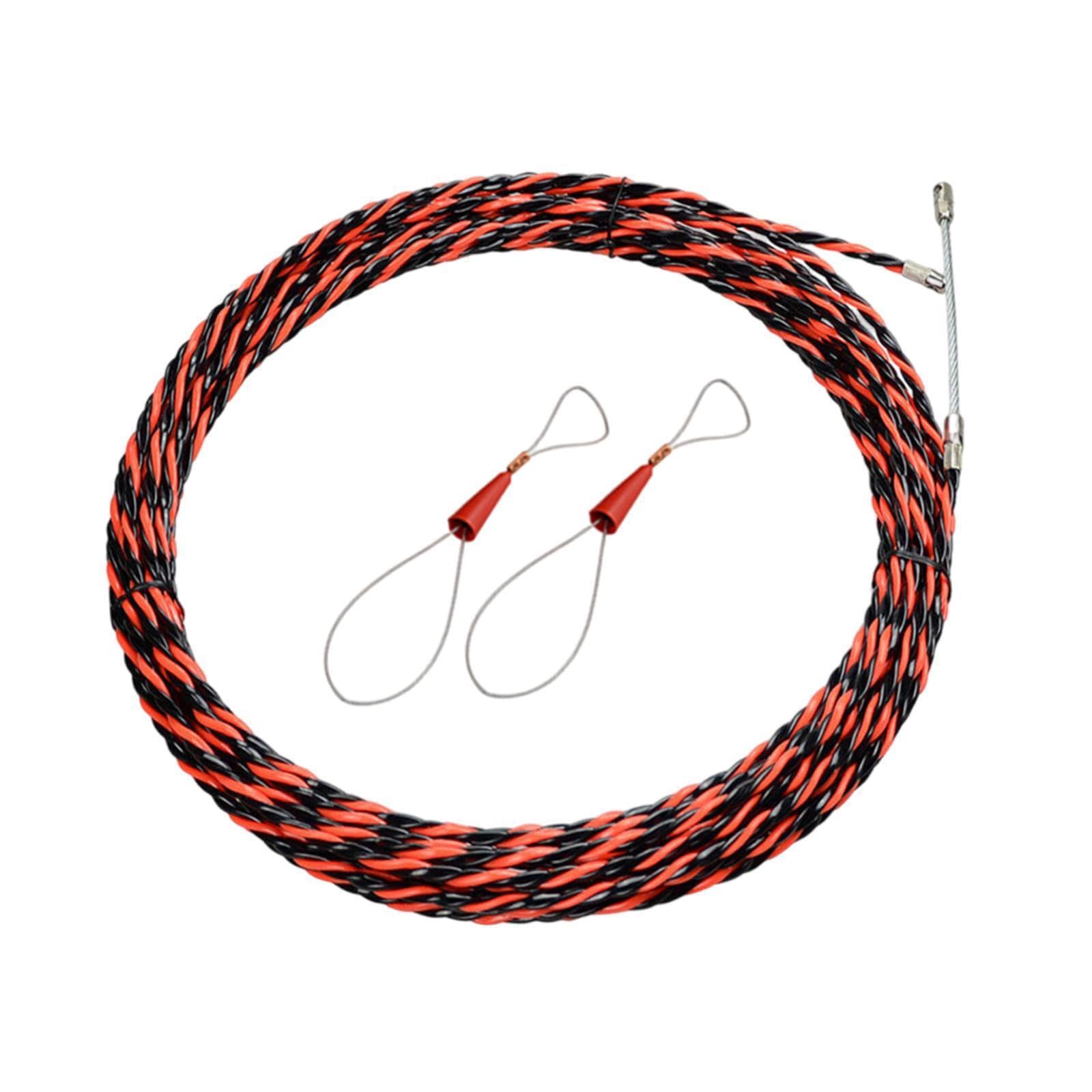 Dispositivo di guida per cavi elettrici,Rosso,20 metri | PVC che garantisce affidabilità durante le attività di trazione dei cavi elettrici. Estrattore elettrico per condotti,