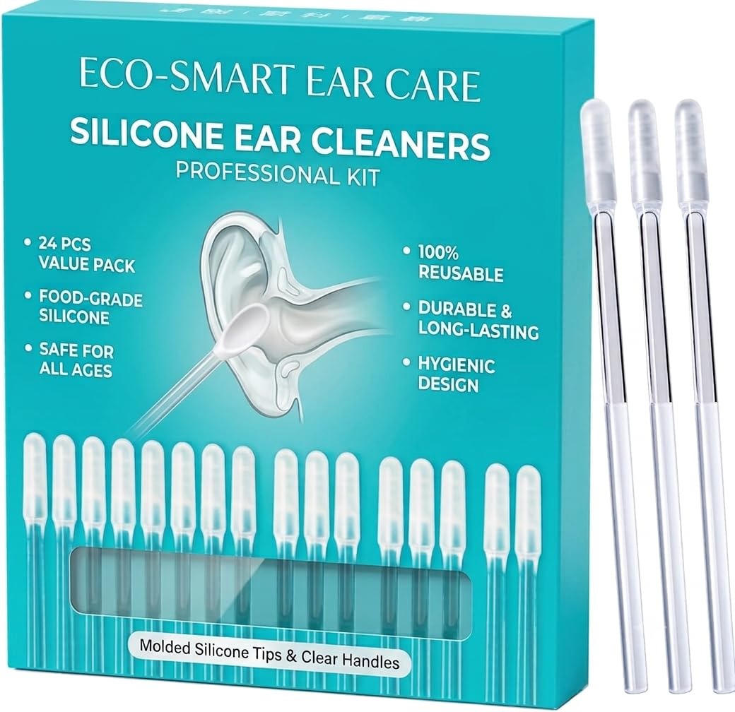Reusable Sticky Ear Cleaner Tool Set, 24 Pcs Soft Silicone Adhesive Ear Wax Removal Sticks with Washable Resin Tips for Safe Ear Cleaning, Reusable Ear Pick Kit for Adults and Children | Ear Care-image-43