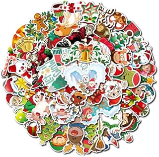 iJiZuo 56 Pieces Christmas Label Stickers, Christmas Stickers Gift Label Stickers, Stickers, for Christmas Themes for Kids Christmas Party