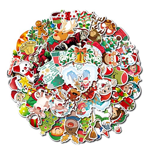 iJiZuo 56pcs Pegatinas de Navidad, Hechas a Mano, Pegatinas se Utilizan Para Decorar de Navidad, Ventanas, Manualidades, Portátiles, Coches, Regalos Sobres Fiesta Navidad