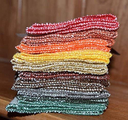 Gina's Soft Cloth Shop Paperless Towels, 1-Ply, Made from Organic Cotton Birdseye Fabric - 11x12 inches (28x30.5 cm) Set of 10 in Assorted Fall Colors Fulfilled by Seller - Proudly Made in the USA!