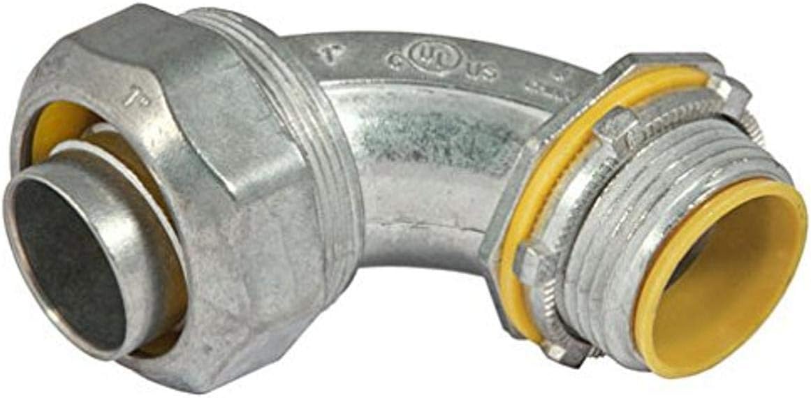 Hubbell-Raco 3548DC Liquid Tight Connector, Die Cast Zinc, 90 Degree, Insulated, 2" (Pack of 5)