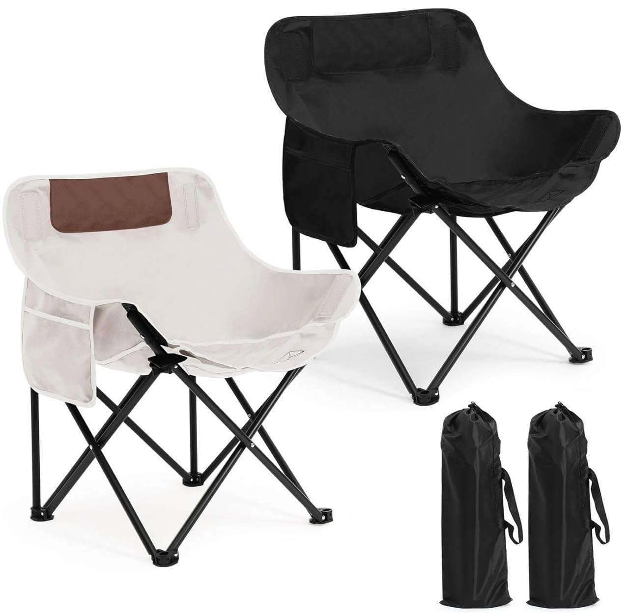 Lightweight Foldable Camping Chairs with Armrest & Storage Bag for Camping, Picnic, Garden, Beach & Travel Use-image-33