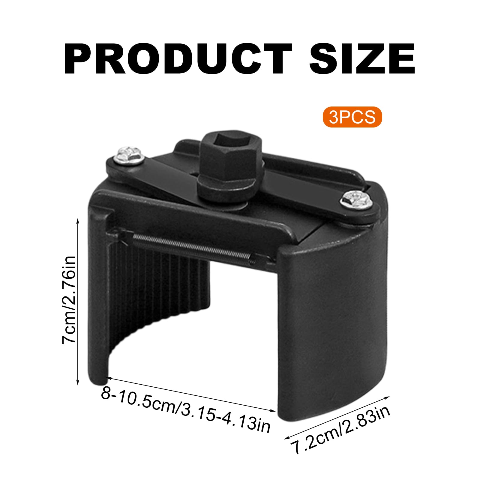 GBKDQQ Llave de filtro de aceite ajustable: 80 – 105 mm, llave de filtro de aceite universal, antideslizante, dos garras, herramienta de filtro de aceite, alicates para reparación de coches y