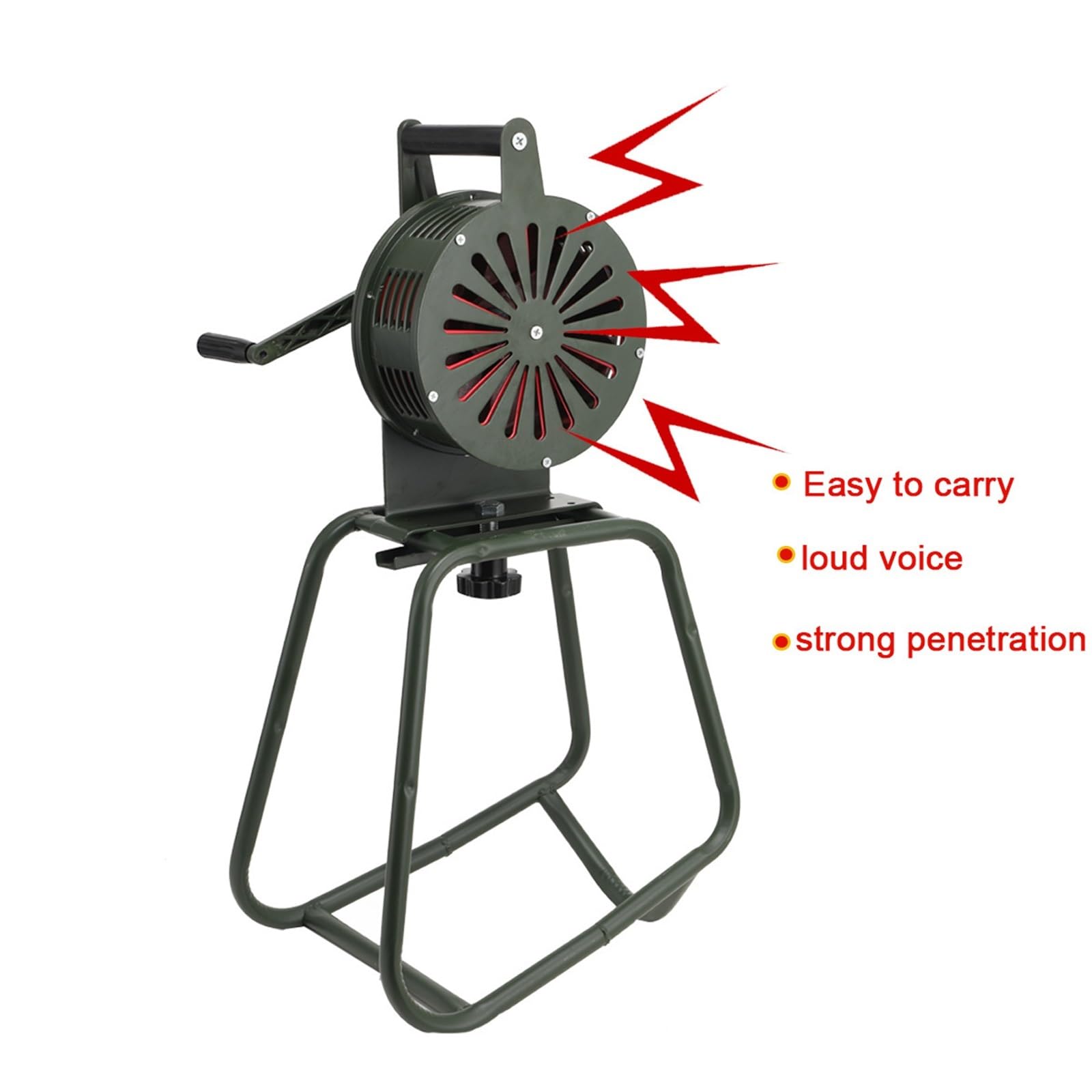 Picadora de Carne Manual, Manivela Sirena bocina 110dB Manual portátil Alarma de Seguridad antiaéreo Multicolor Deportivo(Lk-100b Green)