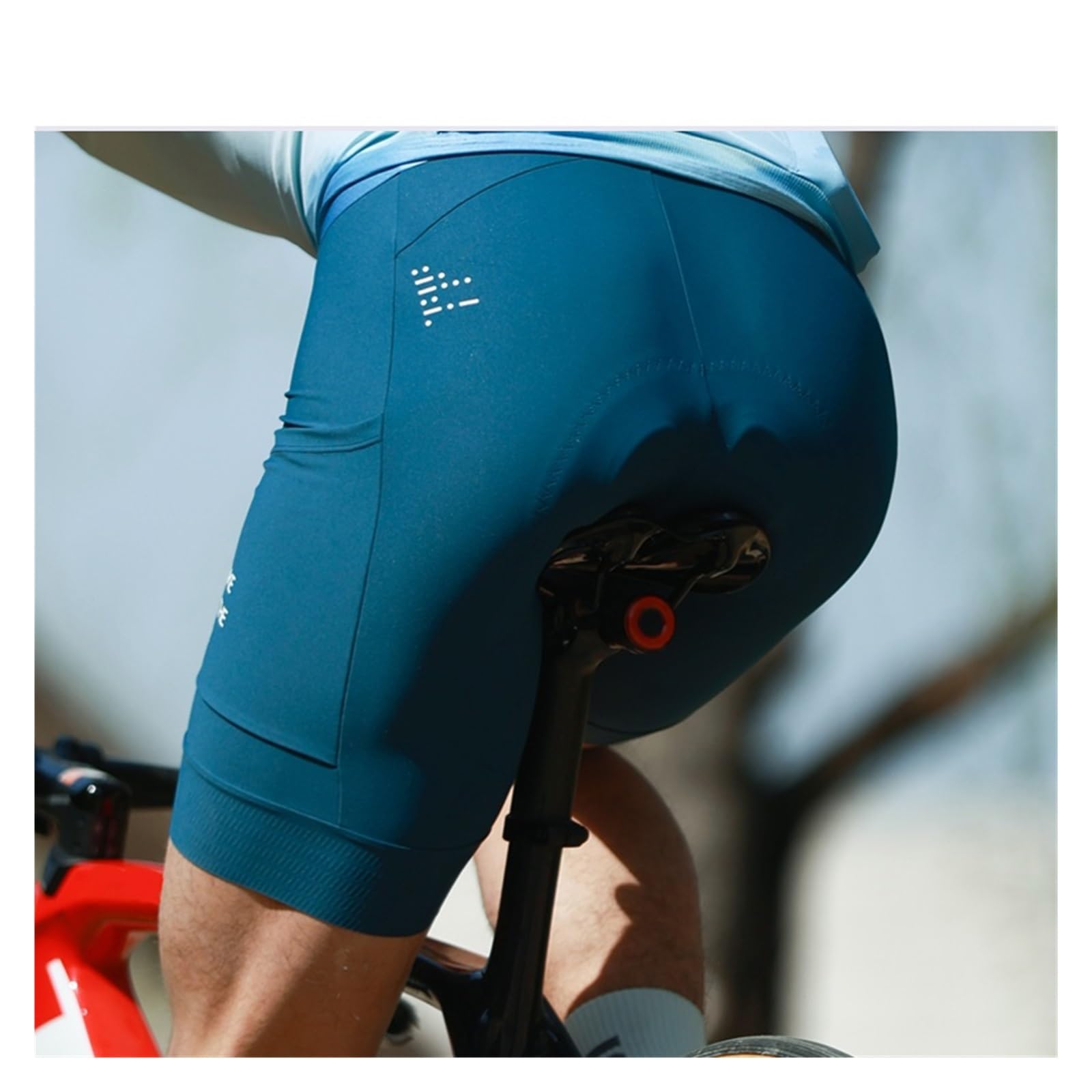 Bicicleta Pantalones Cortos Pantalones Cortos de Ciclismo Verano con Tirantes y Acolchado 3D for Hombre, Pantalones for Bicicleta montaña, for Carretera Bolsillo(Blue,M-EU)