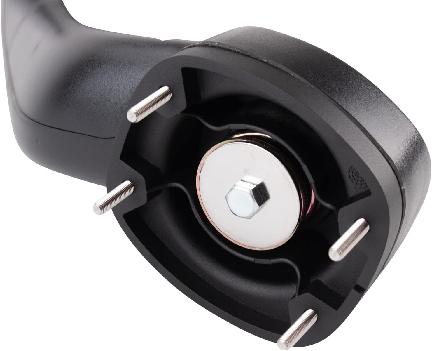 TRQ Passenger Side Manual Mirror Chrome Cover Black Housing Compatible with 2013-2025 Kenworth T680, Peterbilt 579